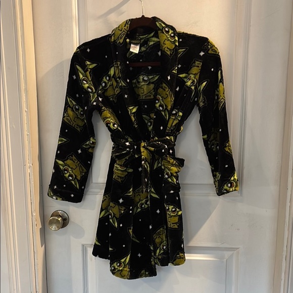 Star Wars Other - Star Wars Black and Green Silky Pajama Robe/ Baby Yoda/ Mandalorian
